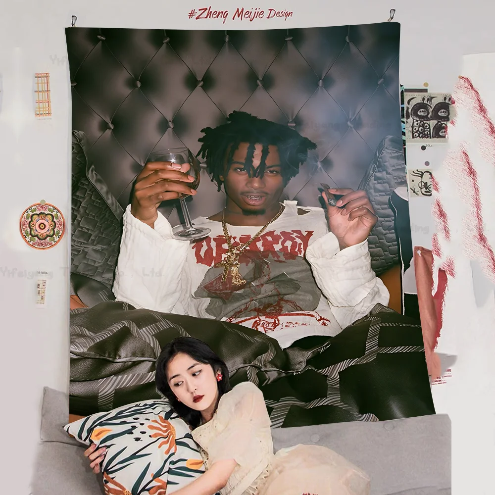 

Playboi C-Carti Rapper Chart Tapestry Art Science Fiction Room Home Decor Cheap Hippie Wall Hanging