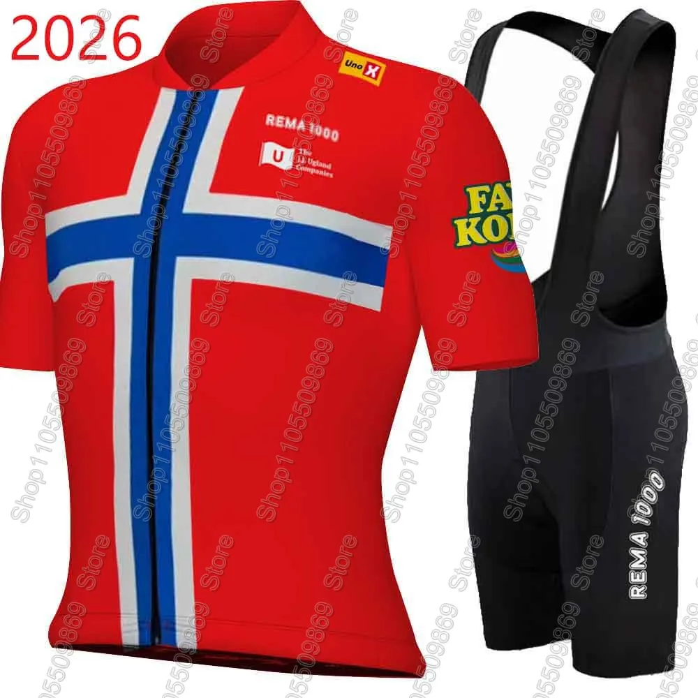 AliExpress NONE Uno X 2026 Team Cycling Jersey Set Short Sleeve Norway Clothing Road Bike Shirts Suit MTB Shorts Wear Maillot Ropa