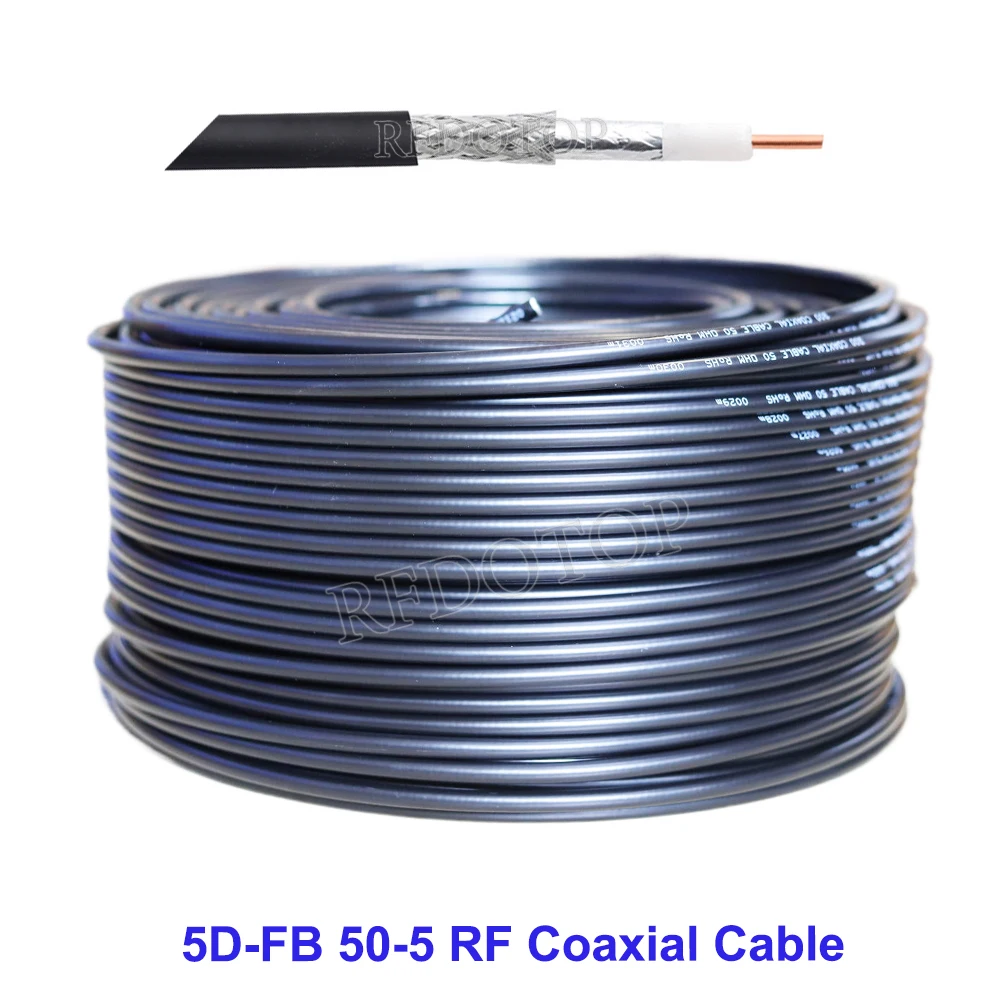 5D-FB Coaxial Cable High Quality Low Loss 50 Ohm  5DFB 50-5 Pigtail Jumper Wire Cord communication cable 50CM-200M