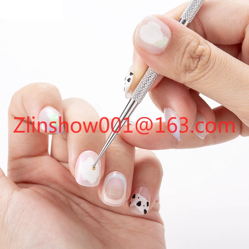 5 Pcs Set Manicure Tools Nail Art Dotting Pen Stainless Steel Dual End Nail Art Brush Point Drill Pen
