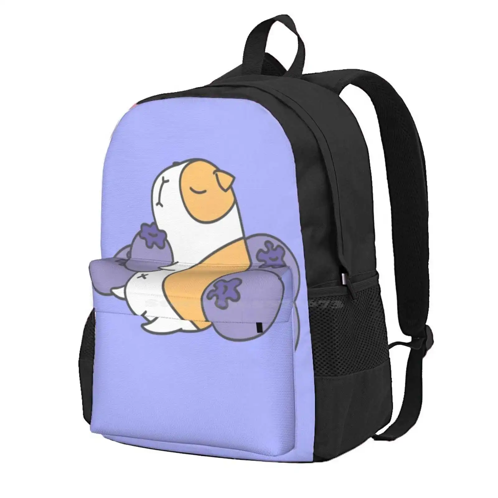 Guinea Pig And Blueberry Hot Sale Schoolbag Backpack Fashion Bags Blueberry Fruit Food Eating Cute Kawaii Funny Animla Pet