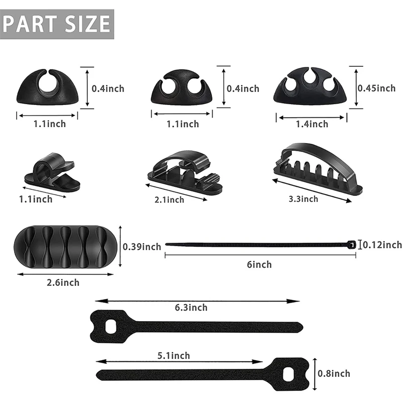 177Pcs Cable Management Cord Organizer Kit,Cable Sleeve,Cable Clips,Hook And Loop,Cable Protector,Labels For Home Office