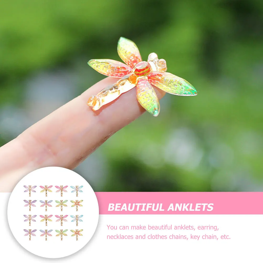 

24Pcs Insect Jewelry Accessories Mixed Color Dragonfly Pendants for DIY Jewelry Making Crafts Headdress Accessories Decorative