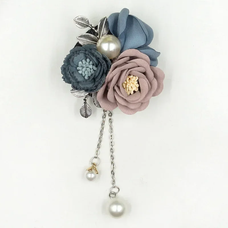 i-Remiel Handmade Flowers Tassels Brooch Women Upscale Brooches Sweet Fresh Wild Wear Pins Cardigan Coats Clothing Accessories