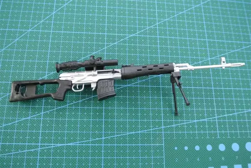 1:6 SVD Fusil de Sniper 1:6 Pistolet Modèle Noir Enduit En Plastique Militaire Modèle Accessoires Pour 12 "Figurine De Collection