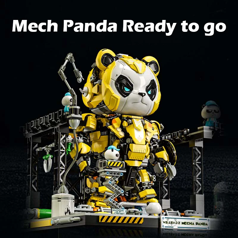 

Space Panda Astronaut Building Set, Cool and cute animal panda display model