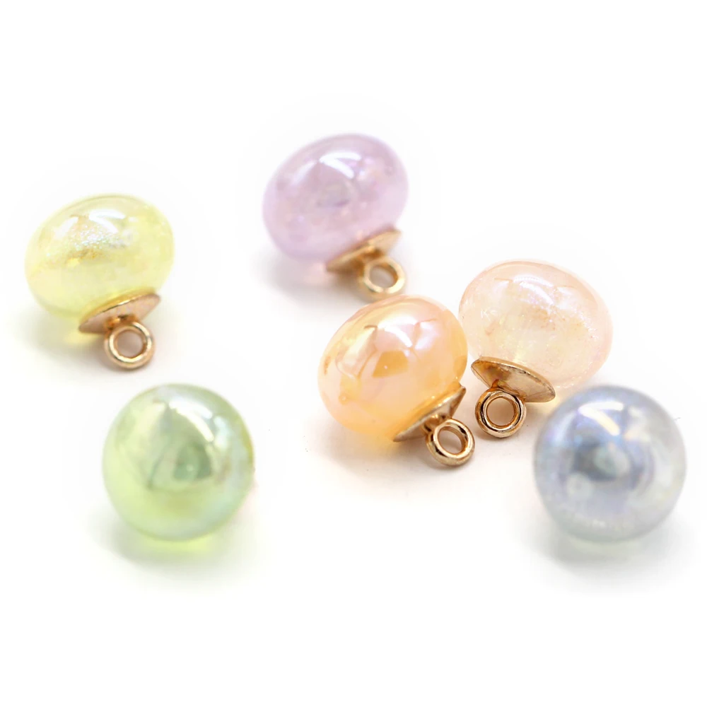 HENGC 10mm Charm Candy Colorful Pearl Buttons For Clothes Fancy Shirt Dress Skirts Decorative Shank Button Sewing Accessories