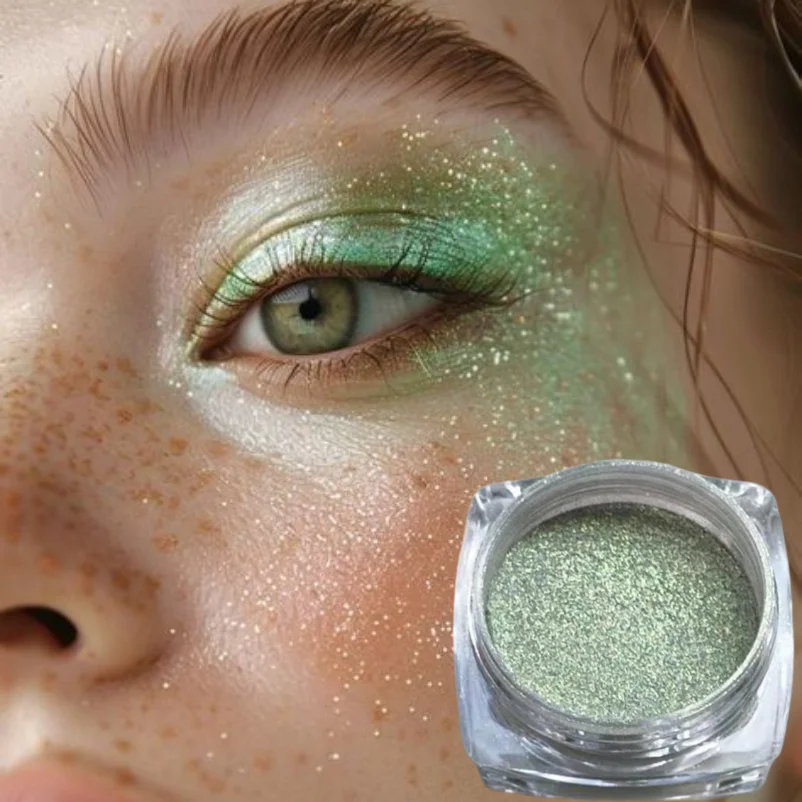 1PC ファインシマー、塗りやすい、真珠光沢のある、防水、長持ちするアイシャドウパウダー、理想的なホリデーギフトシリーズ