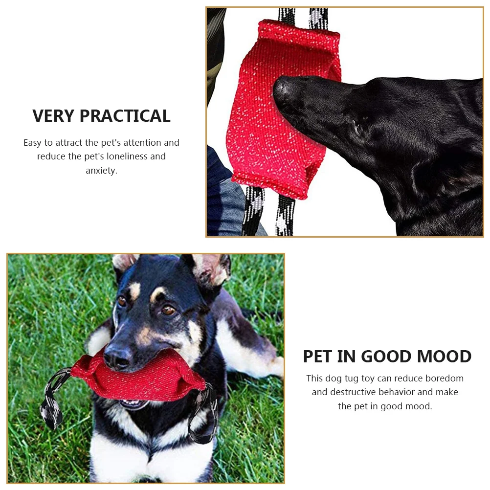 

Premium Dog Training Bite Pillow Tug For Agility Exercise 2 Handles Durable Chew Puppy Anxiety Relief Equipment