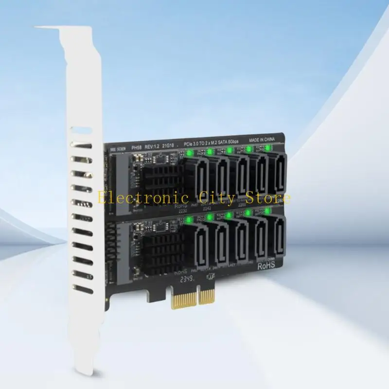 M.2 إلى بطاقة توسيع PCIE 10 محول المنفذ 6GBPS نقل البيانات السريعة HU8D