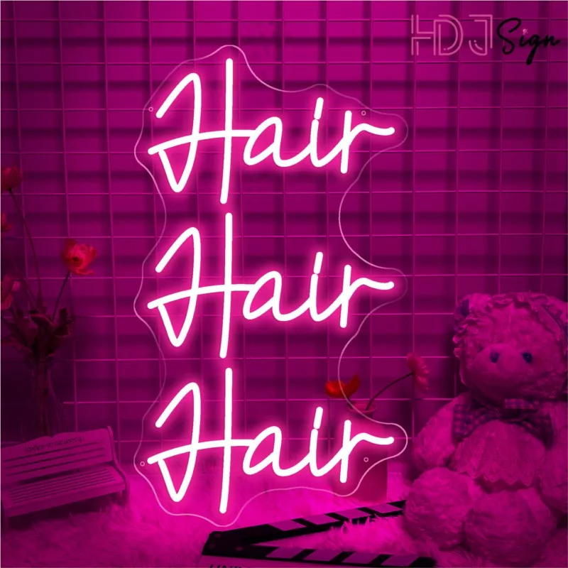 

Hair Room Neon Sign Hair Hair Hair Gift Custom LED Light Beauty Room Wall Decor For Lashes Nail Shop Room Bedroom Decoration