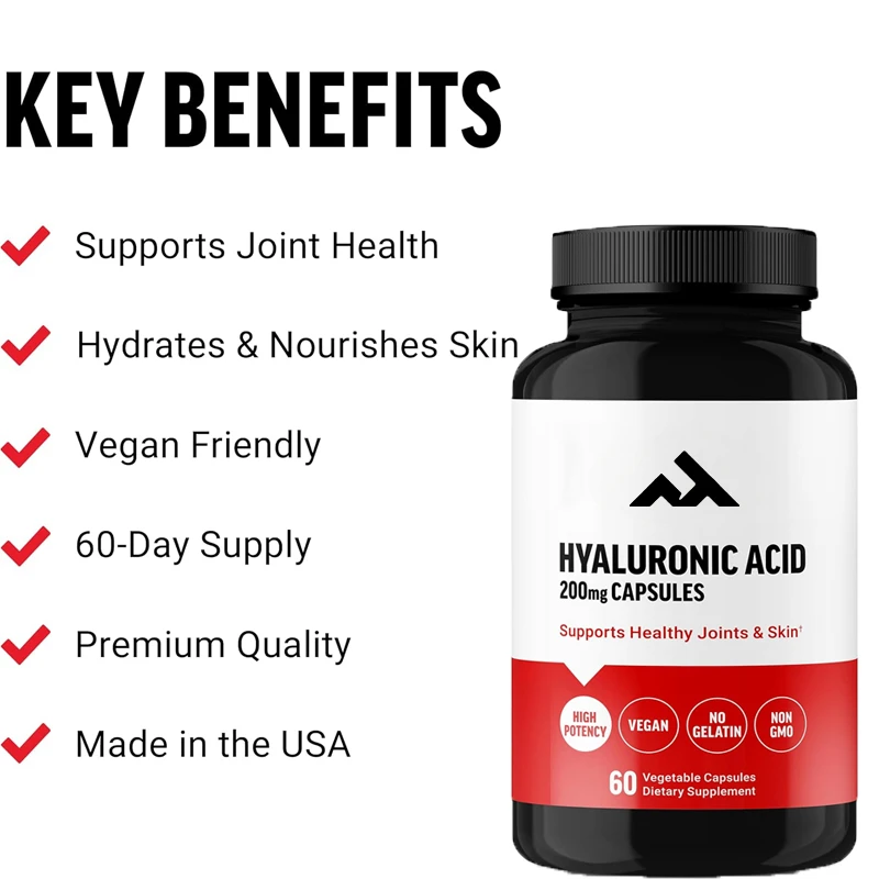 

Hyaluronic Acid Supplement, Used for Joint Health and Skin Moisturizing, Male and Female Joint Health Supplement, Vegetarian