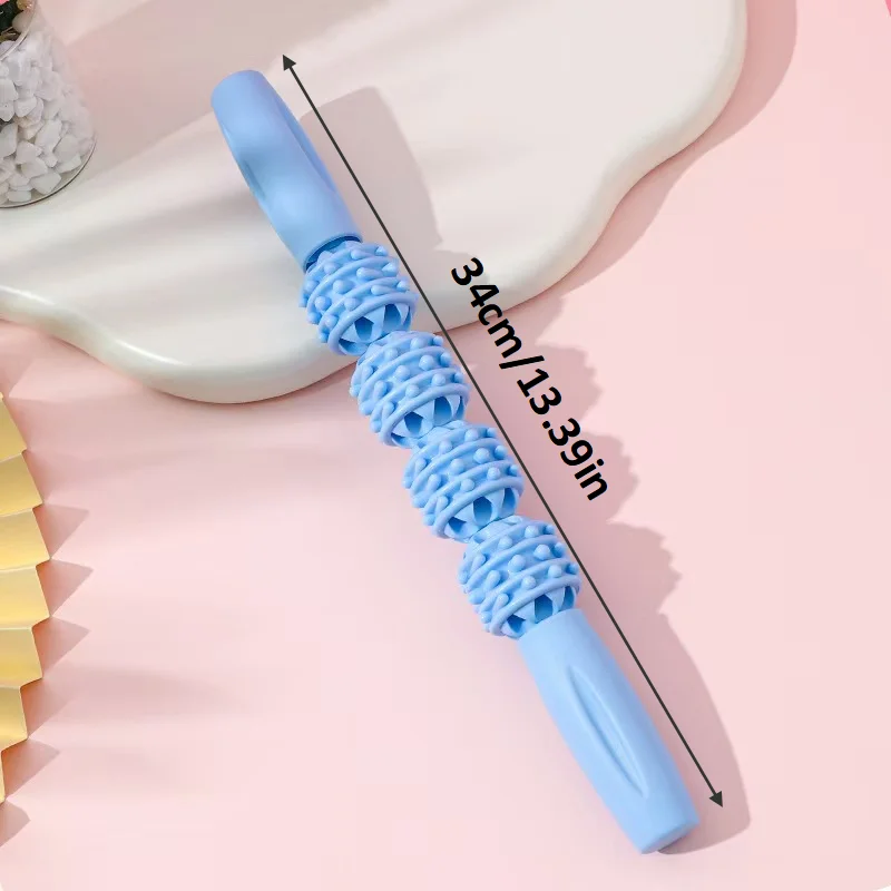Yoga Massage Stick Wolf Tooth Muscle Relaxer Myofascial Ball Langya Roller Calf Massage Leg Beautifying Tool for Fitness