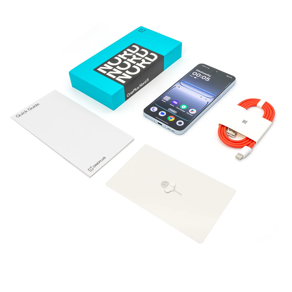 Teléfono Inteligente OnePlus Nord 5 5G Snapdragon 8s Gen 3 Pantalla AMOLED de 6.83” 144 Hz 5200mAh Carga SUPERVOOC de 80W Cámaras Duales de 50MP 8