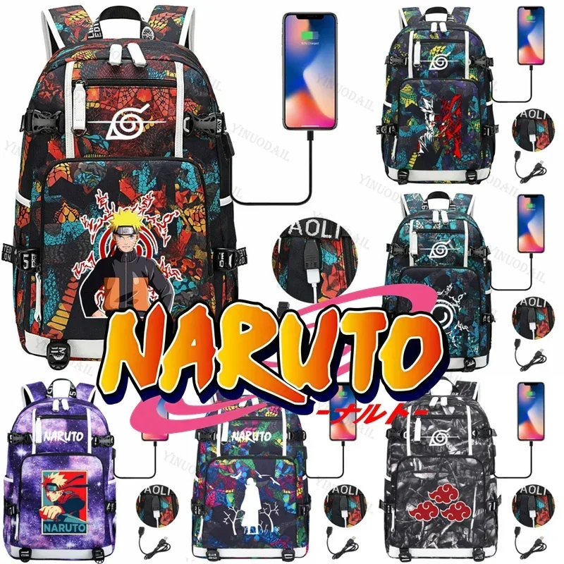 Школьные ранцы Ootutuki Kaguya, тематический рюкзак Uzumaki Ninja с USB Mochila De Viaje для детей, канцелярские принадлежности для учебы, сумки с фигурками аниме