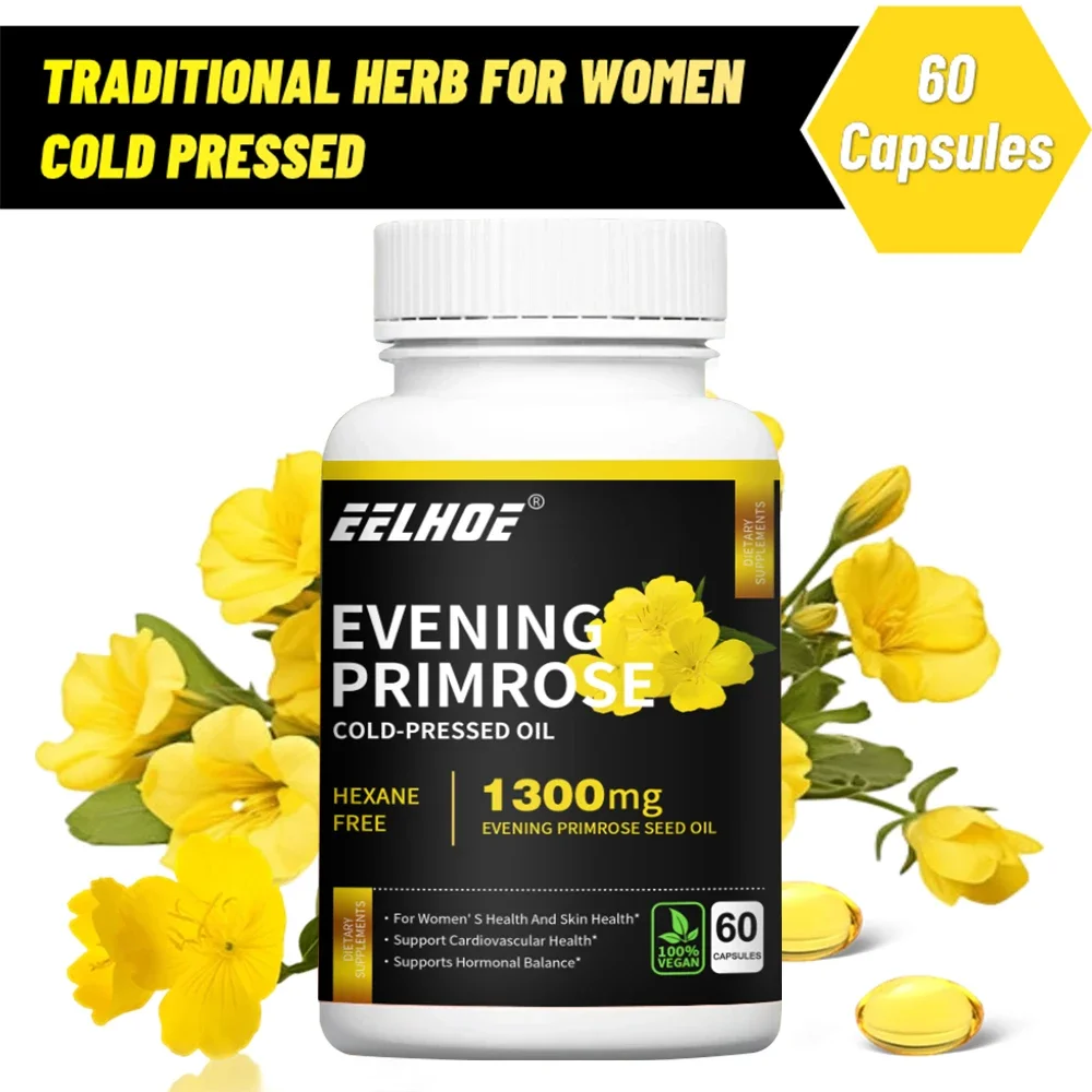 

EELHOE Evening Primrose Oil, Promotes Skin and Cardiovascular Health, Supports Hormone Balance, Non-GMO, Gluten-free