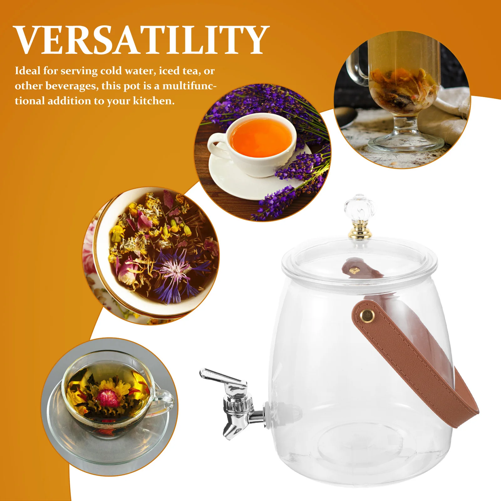 موزع شاي مثلج سعة 3.2 لتر، حاوية توزيع مشروبات مع صنبور مطلي، دلو عصير محمول للتجمعات العائلية المنعشة #3