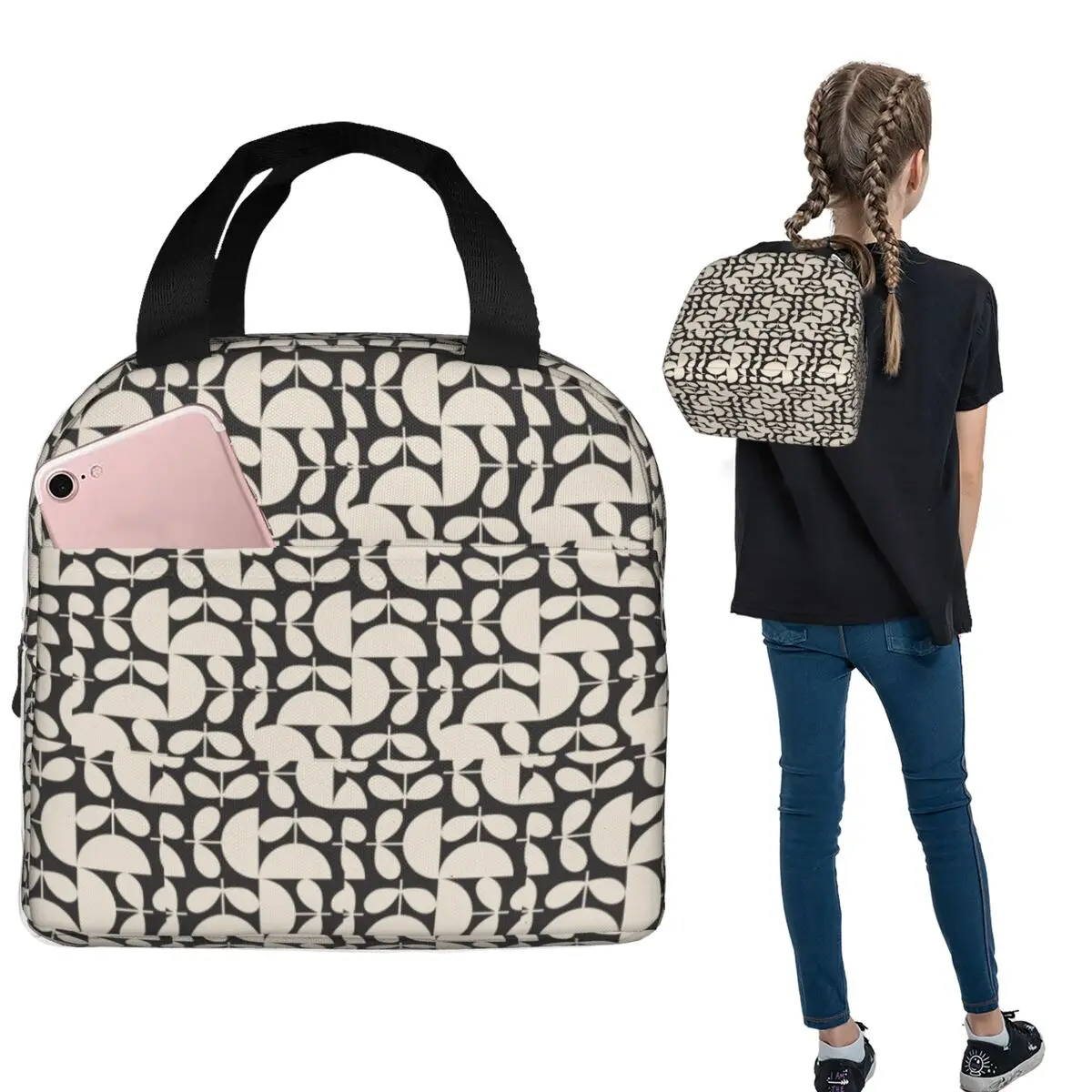 Orla Kiely Multi Stem Insulated Lunch Bag for Women Children Portable Food Boxes Thermal Lunch Box Tote