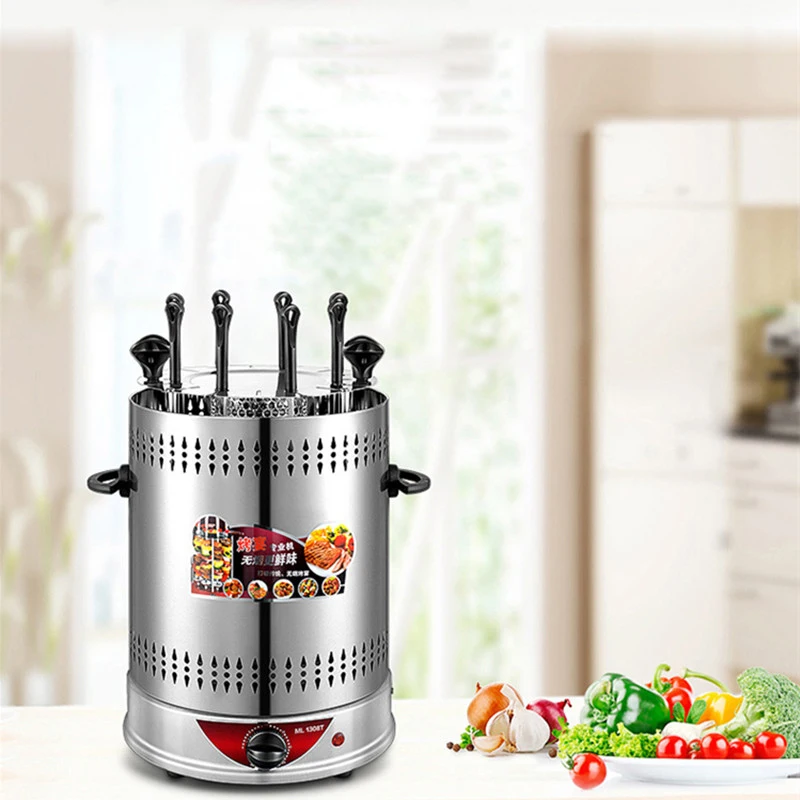 

Electric Smokeless Kebab Machine Household Vertical BBQ Meat Rotary Kebab Skewer Grill Making Machine