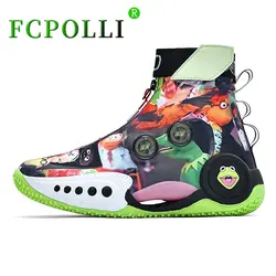 Baskets de basket-ball super cool pour hommes et femmes, chaussures de sport à laçage rapide, cheville haute, baskets pour grand garçon, marque de luxe