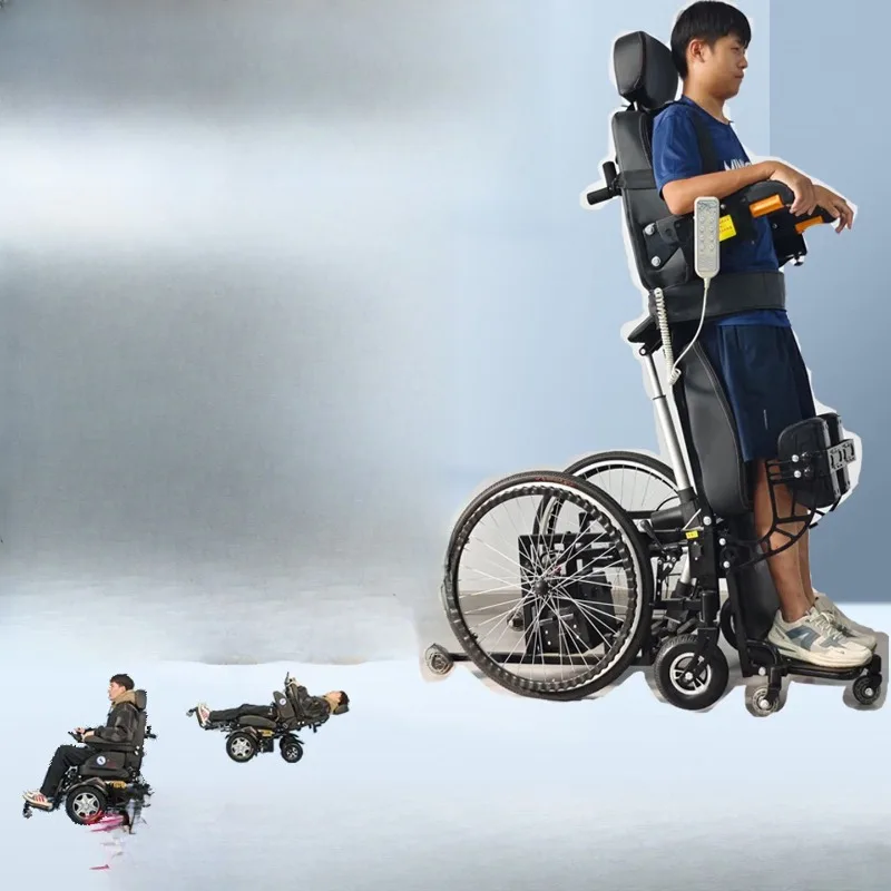 Standing electric wheelchair, intelligent care for elderly paraplegic patients, automatic multi-function long battery life