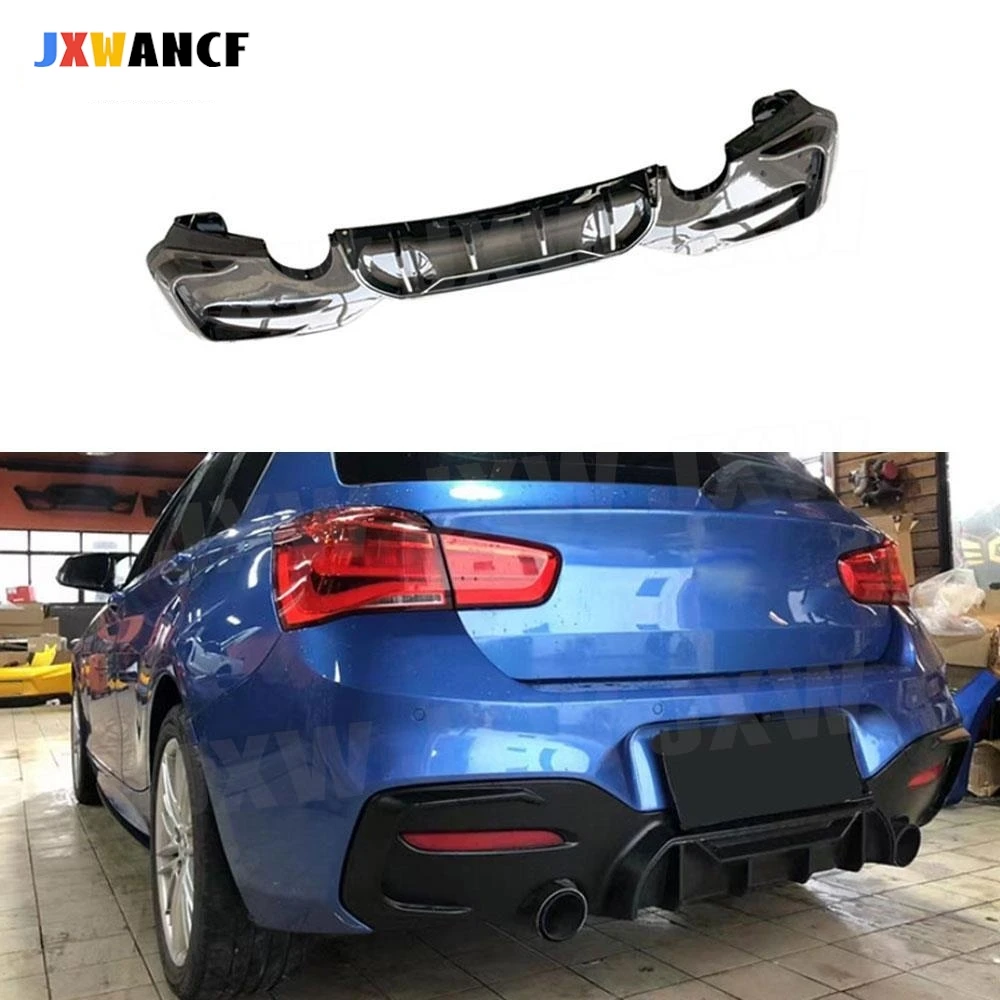 

JXWANCF Carbon Fiber Look Rear Bumper Lip Diffuser Spoiler for BMW 1 Series F20 M Sport M135i M140i 2015 2016 2017 2018 ABS