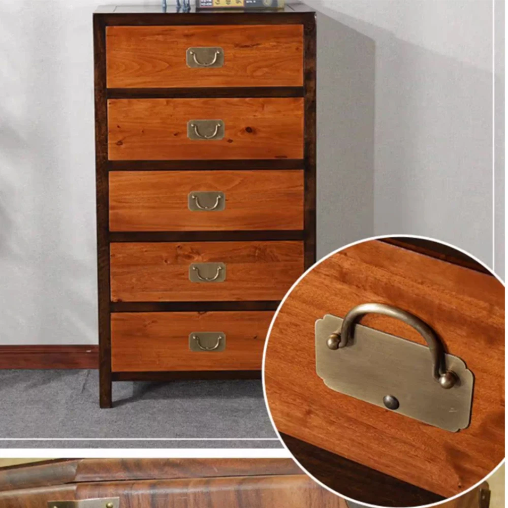 1pcs Chinese style Brass Bookcase Handle Cabinet Door Pull Closet Wardrobe Pure Copper  Kitchen Handle Furniture Accessories