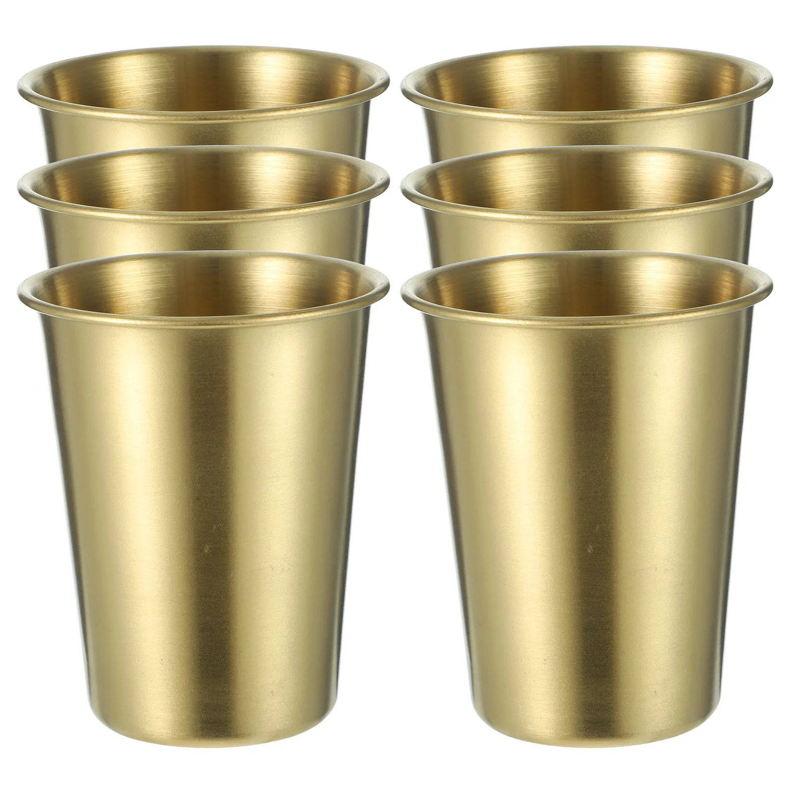 6 قطع الذهب الفولاذ المقاوم للصدأ كوب مجموعة معدنية المياه البيرة عصير فناجين القهوة للمنزل حزب الفولاذ المقاوم للصدأ شرب أكواب البيرة المطبخ #5