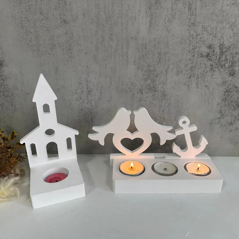 Castle Boat Anchor Bird Ornaments Silicone Mold Candlestick Base Gypsum Mold Hollow HouseDIYEpoxy mold