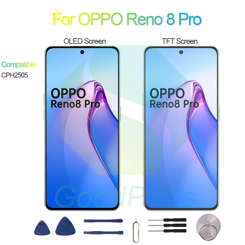 For OPPO Reno 8 Pro Screen Display Replacement 2400*1080 CPH2357 Reno 8 Pro LCD Touch Digitizer Assembly