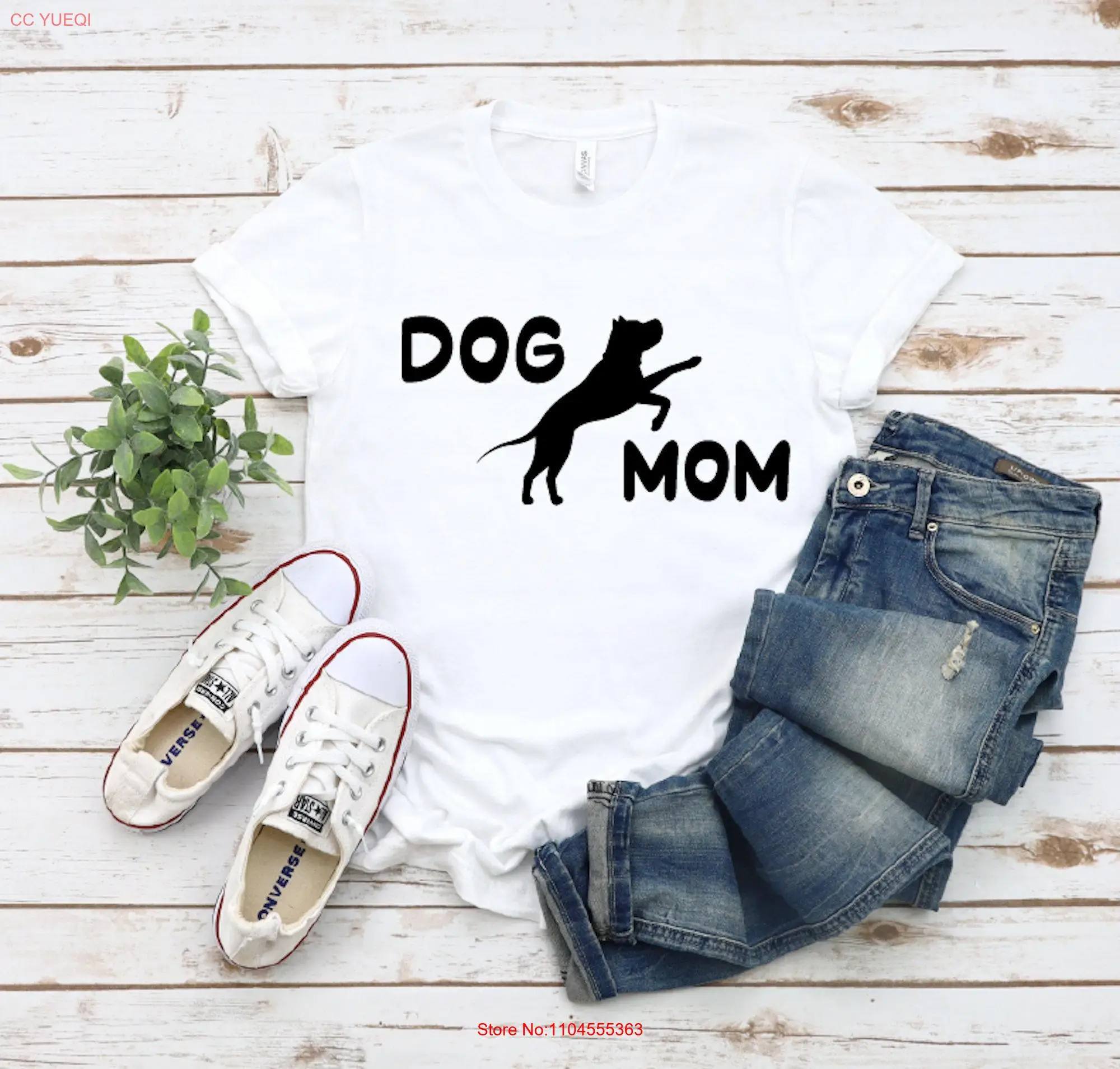 

Футболка Dog Mom Lover с именами День матери Mama на длинные или короткие рукава