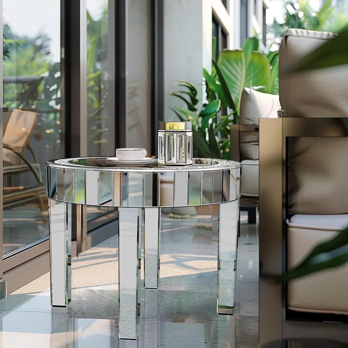 

New Round Coffee Table Creative Sofa Side Table Living Room Home Corner Table for Small and Large Apartments