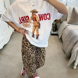 Cute Cowgirl Club T Shirt Retro Boho Western Country Graphic Tees Loose Vintage Aesthetic Rodeo T-Shirts Women Fashion Clothing