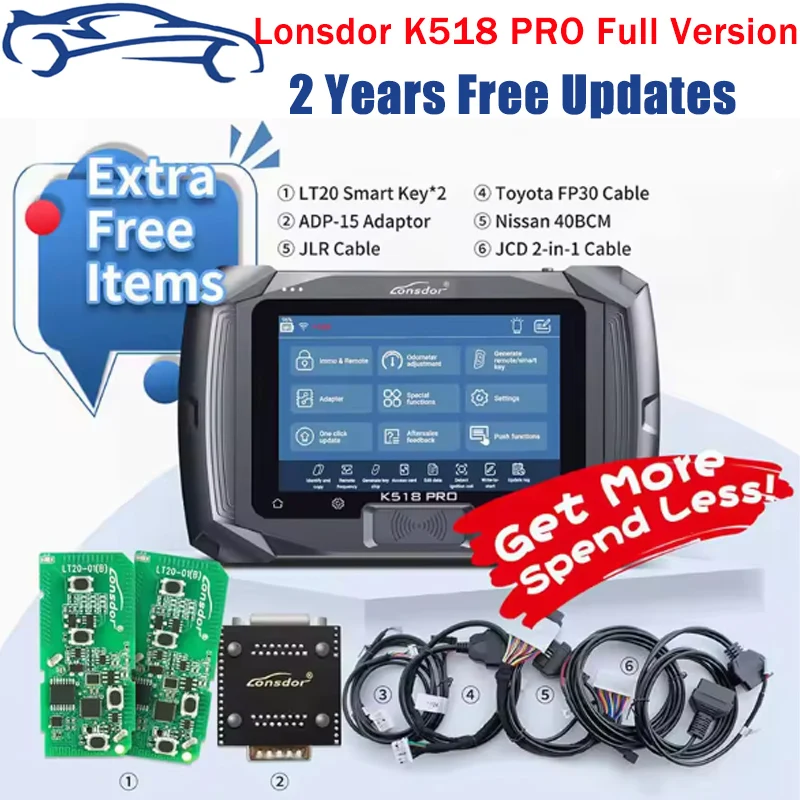 Lonsdor K518Pro K518 Pro Global Full Version Key Programmer Free AKL Activation License Newly Add Can FD and DOIP Protocols