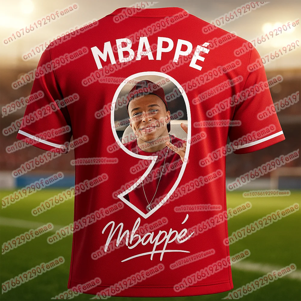 

New Mbappe Fashion 3D Printed Fan Commemorative Edition Sports Football Jersey, Daily Breathable And Comfortable Top