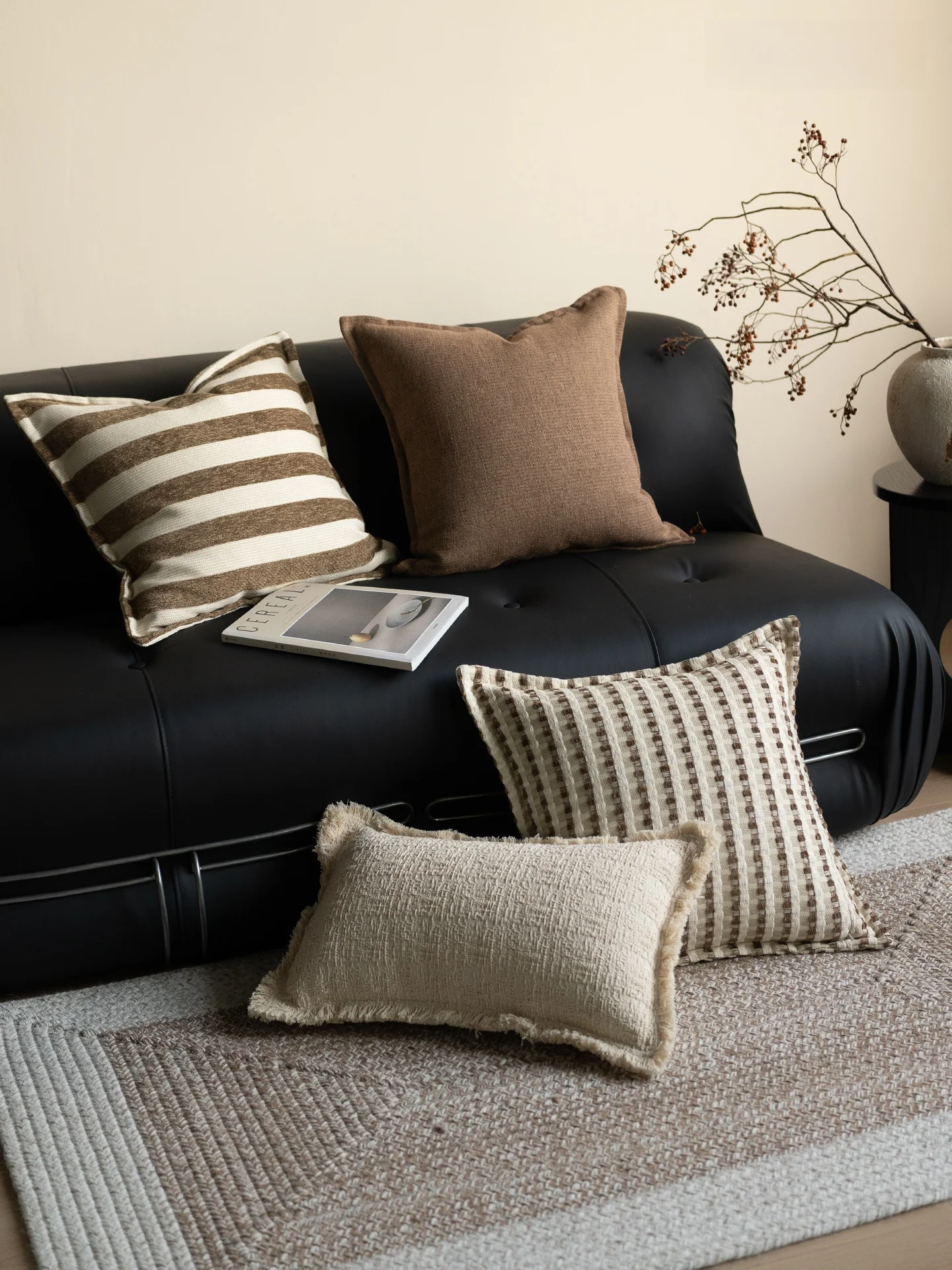 Italian Style Square Pillow Removable Cover Sofa Cushion Living Room Bedroom Decorative Sample Room High-End Sensation