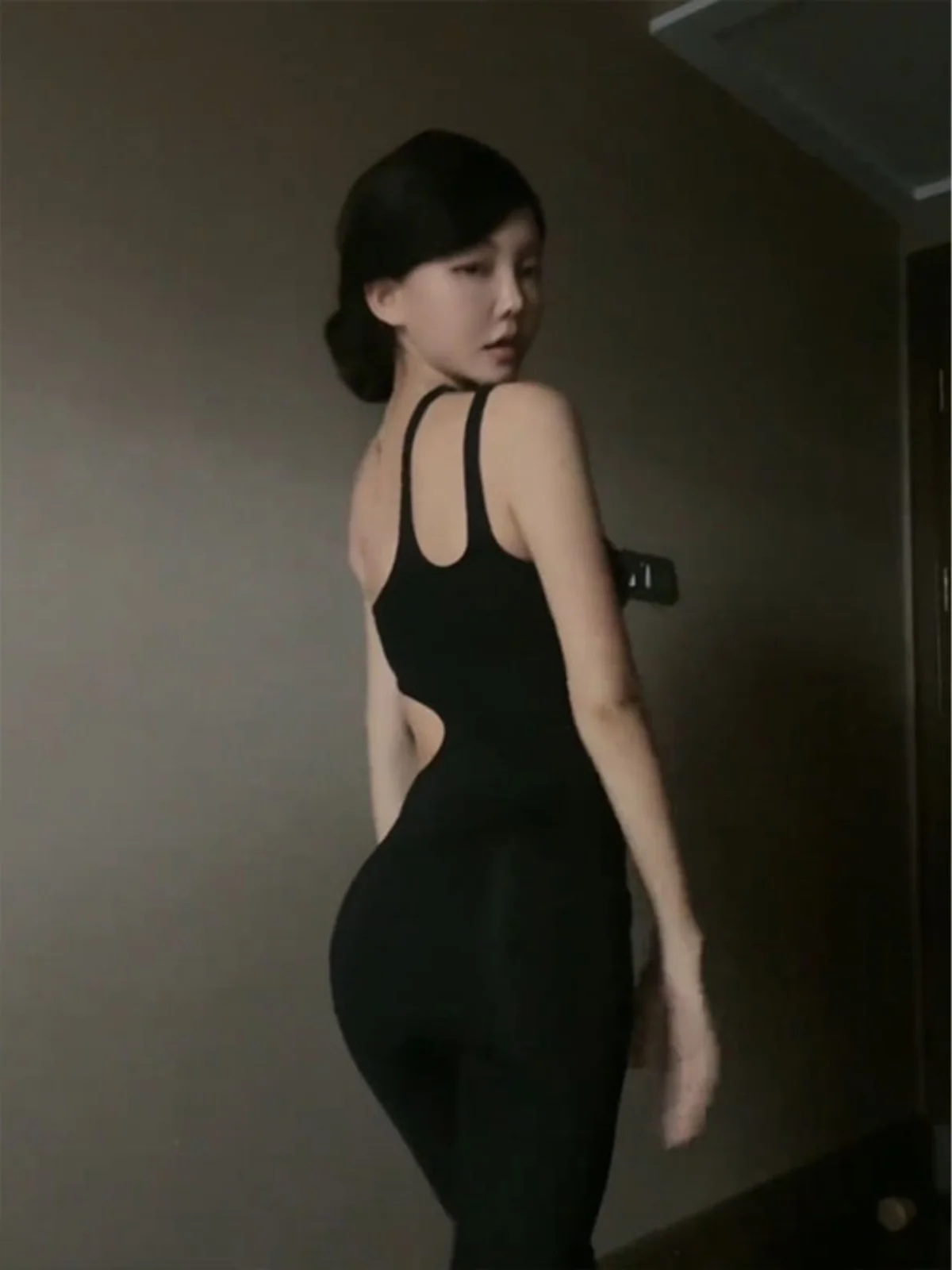 

Женский цельный комбинезон для йоги с вырезами, облегающий, для фитнеса, танцев, тренировок, с высокой талией, длинные брюки, для повседневной носки