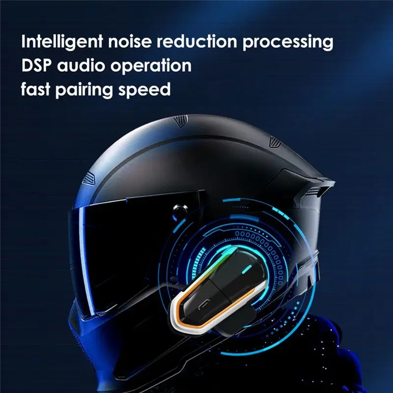 SWXF Motorcycle Helmet Bluetooth 5.0 Intercom Headset 300M Motorbike Interphone 25 Hours Of Music Time