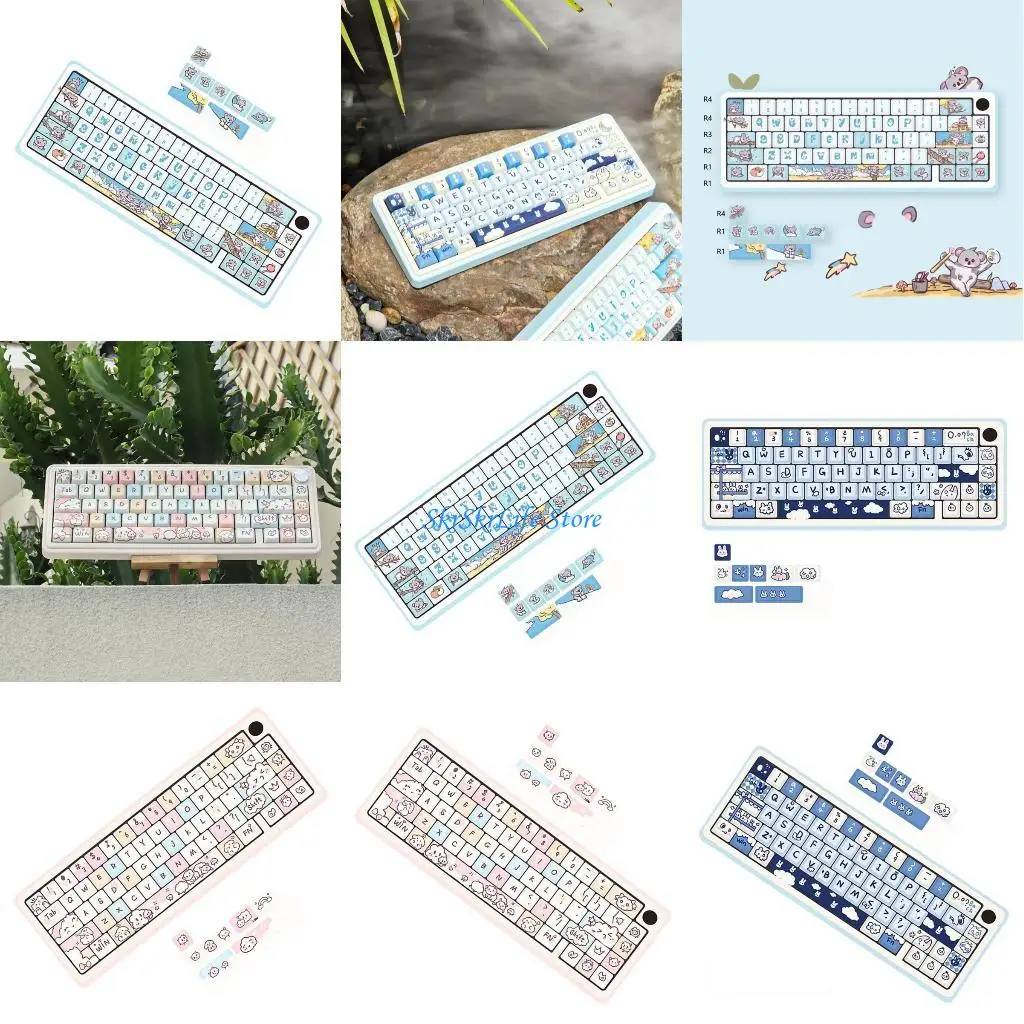 

E65E 74 Animal Theme Keycap PBT Dye-SUB MDA Profile Keys Mechanical Keyboard