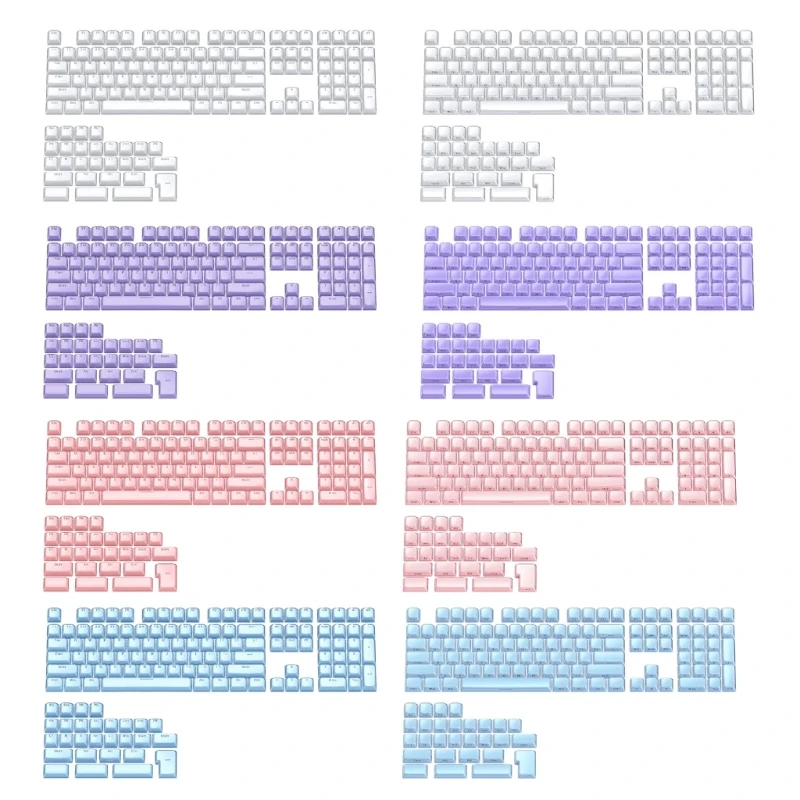 G6DD Crystal Jelly Inspired 113Key Keycap Set, OEM Height Keycap for Comfort Double Shot Injections for Most Keyboards