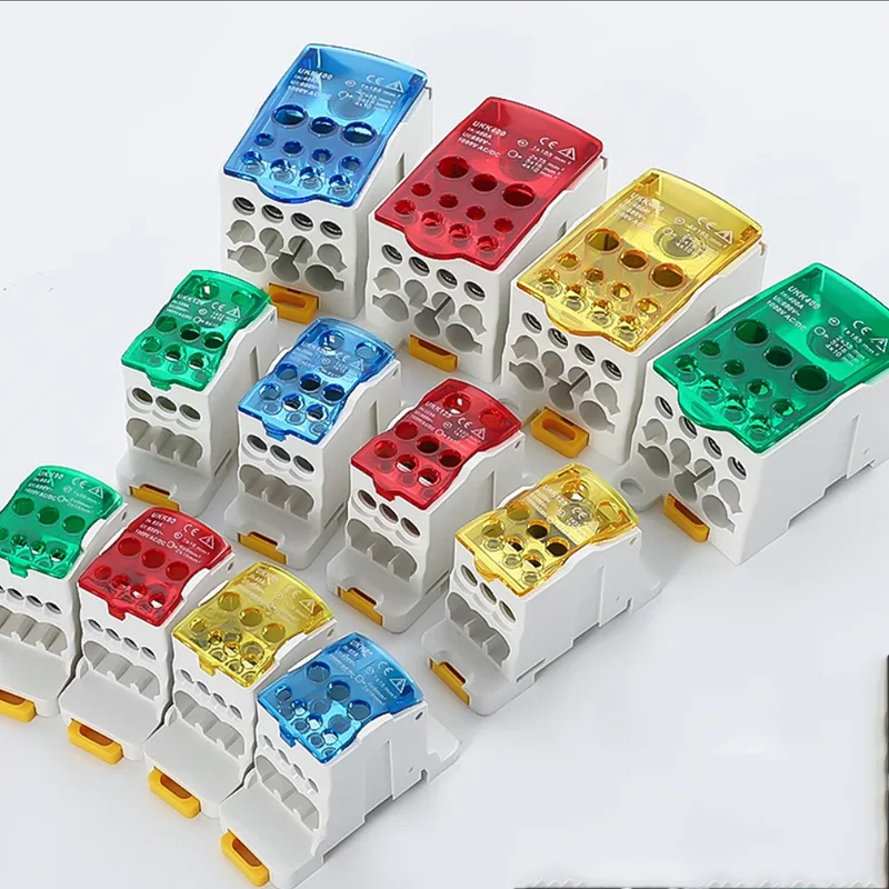 Ukk New 80/125/160A Single-Stage Rail-Type Splitter Junction Box 1-In Multiple-Out Terminal Blocks Nickel Plated Brass PC