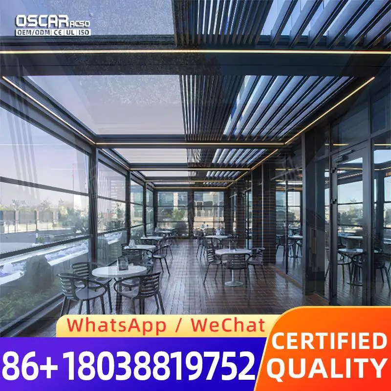 3x3 4x4 Outdoor Modern Motorized Aluminum Louvre Roof Bioclimatic Pergola Metal Garden Decor for Patio Pool Balcony pergola