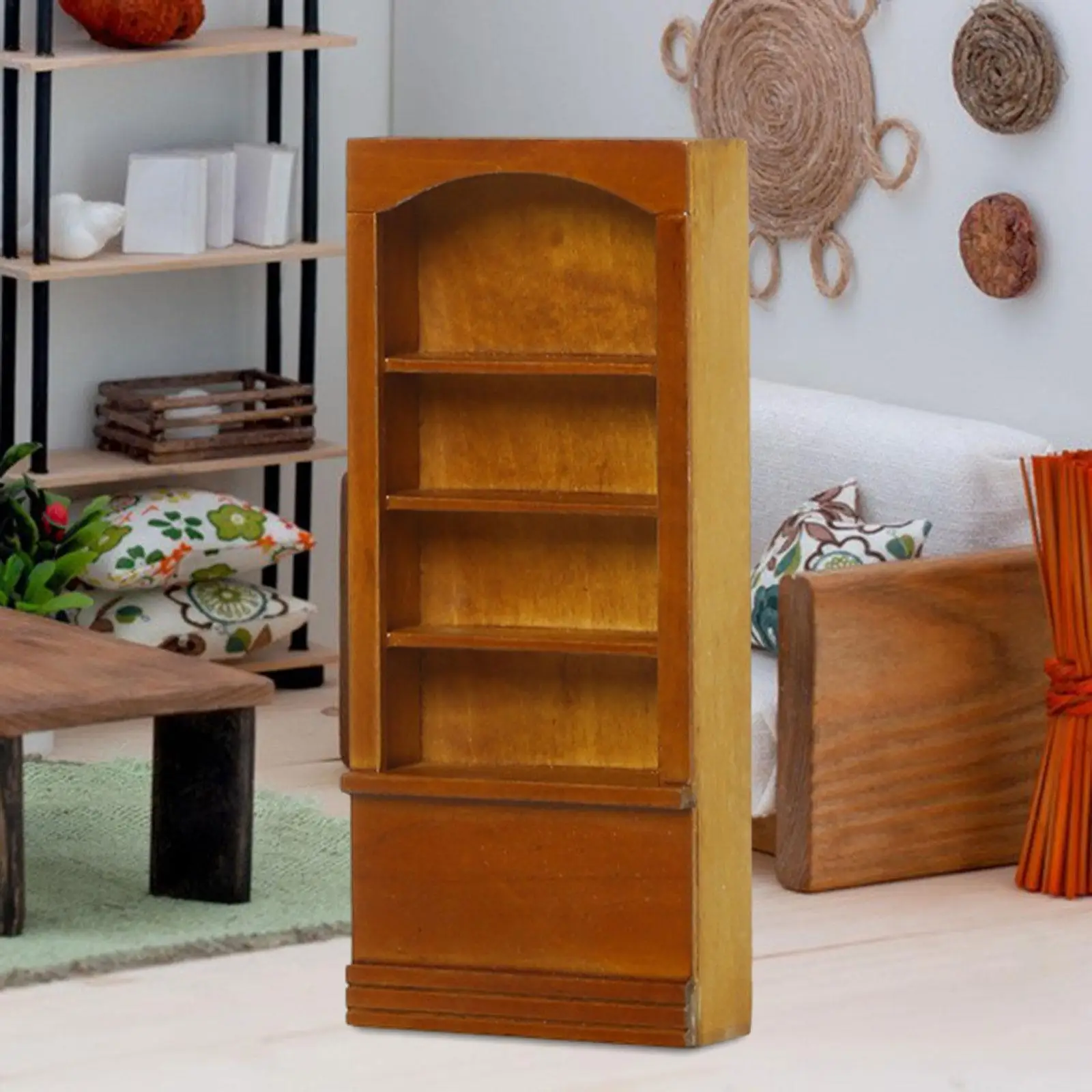 1:12 Dollhouse Furniture Bookshelf Cupboard Dollhouse Decoration Accessories for