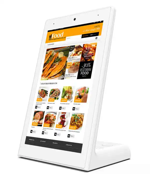 Ristorante Negozio Desktop LCD Segnaletica digitale Tablet Android 8 "10.1" Touchscreen da 14 pollici Schermo pubblicitario verticale