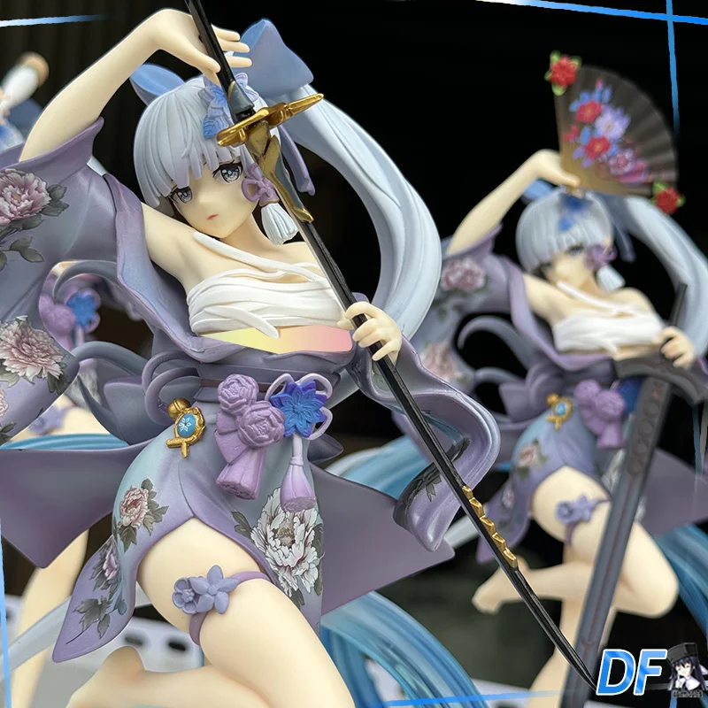 

Original Domestic White Heron Princess Statue Sword Dancing Anime Costume Blue Hair Cute Girl Collectible Figures Model In Stock