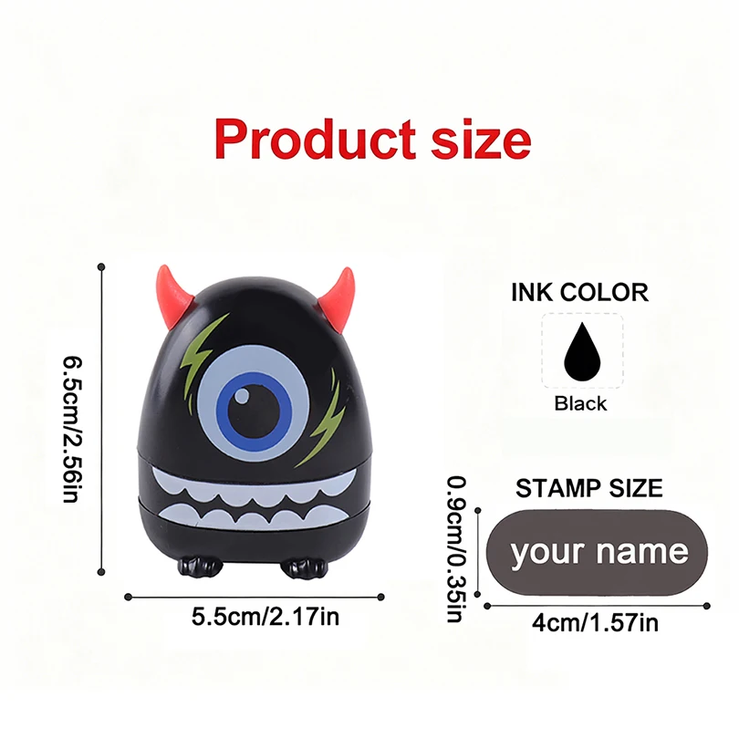 Custom Kids Name Stamp Cartoon Waterproof Ink Cute Stamp For Kindergarten Reusable Clothing Label Personalized Text Stamp - view 3