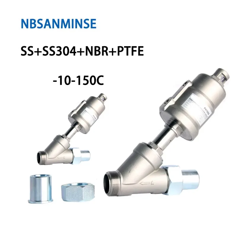 JDF200S015NCS Angle Seat Valve SS304 Stainless Steel Male Thread Welded Joint Air Control Valve for Industrial Use