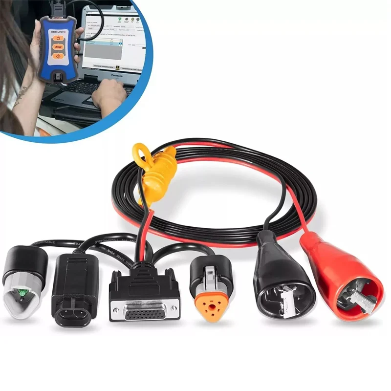 

493033 3-контактный Deutsch, 2-контактный адаптер Cummins — совместим с диагностическим кабелем Nexiq USB Link 2 и 3 с зажимами типа «крокодил»