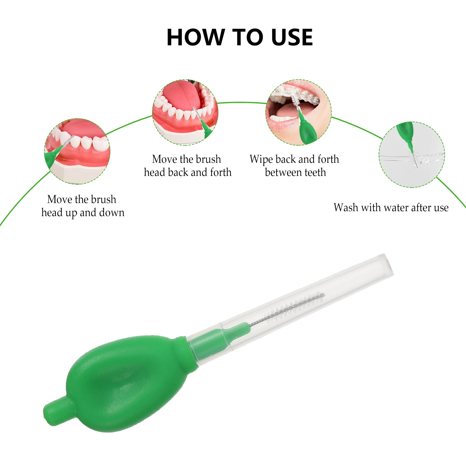 

100Pcs Interdental Brushes 0.7mm Tooth Floss Picks Oral Care Tool Deep Clean Cleaning Tools Green Toothpick Flosser