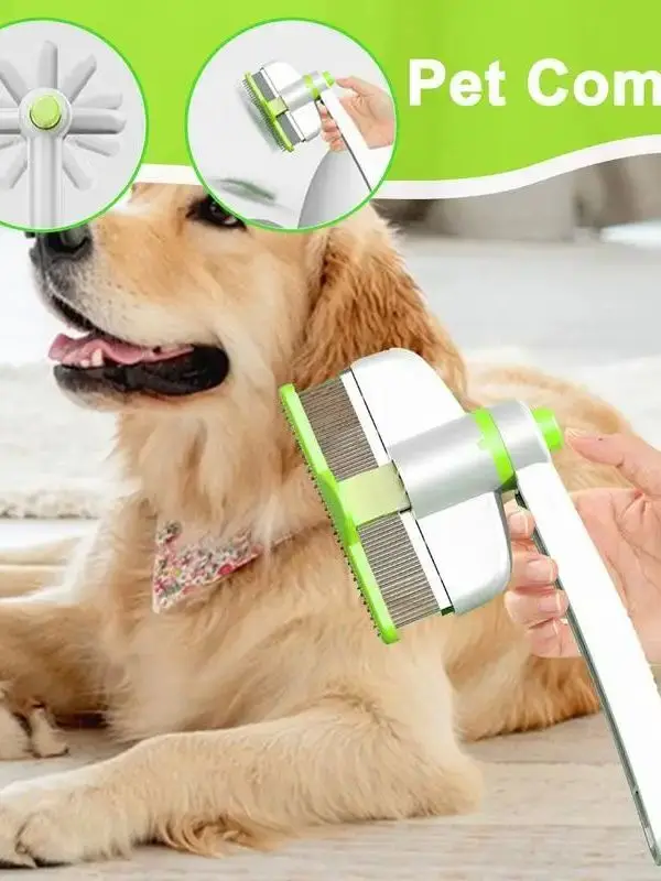 ステンレス製ペット猫毛ブラシ犬用コームグルーミングツール車載用ノーブランド登録商標kh204456